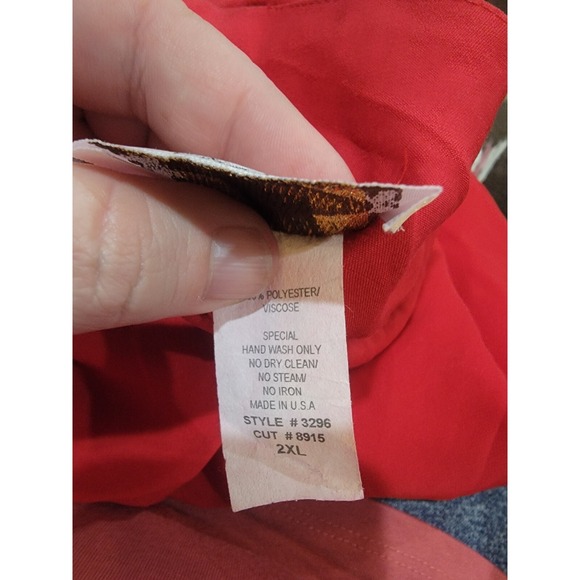 Vintage 90s Red Long Maxi Sleeveless Slip Dress Formal Evening 2XL USA Made - Picture 10 of 10